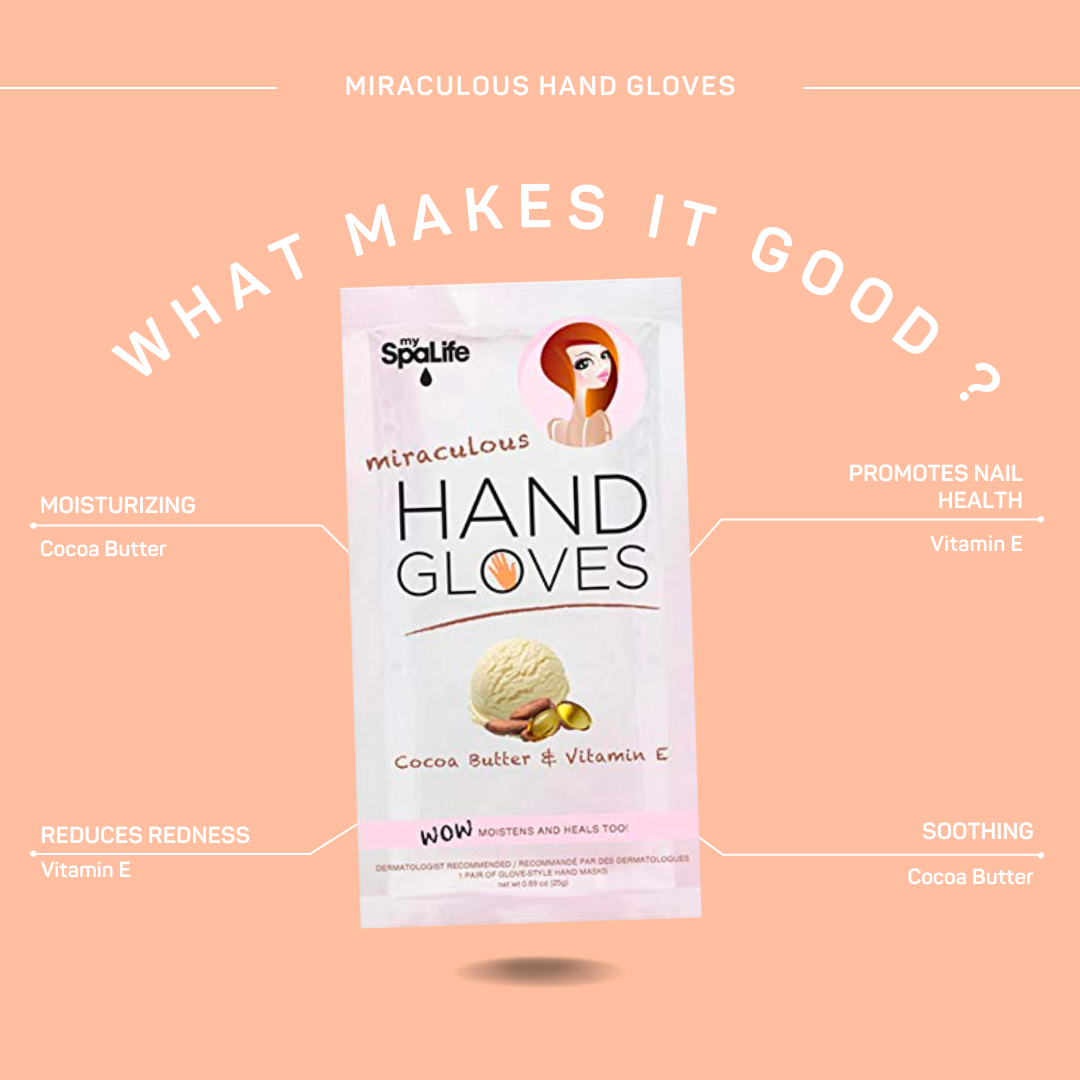 Moisturizing Hand Gloves, Cocoa butter & Vitamin E Infused